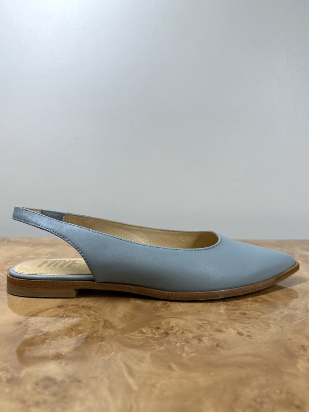 NEW Frye Kenzie Slingback Flats Womens 9.5 M Steel Blue Leather Pointed Toe